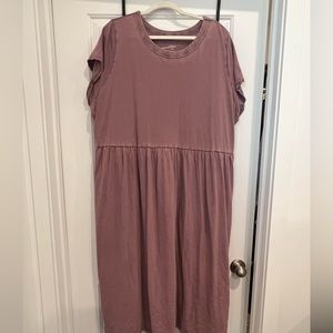 Dusty purple, universal thread, empire dress.